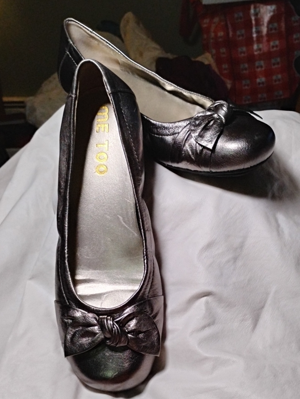 Metallic leather 'Nicki' ballet flats from Me Too